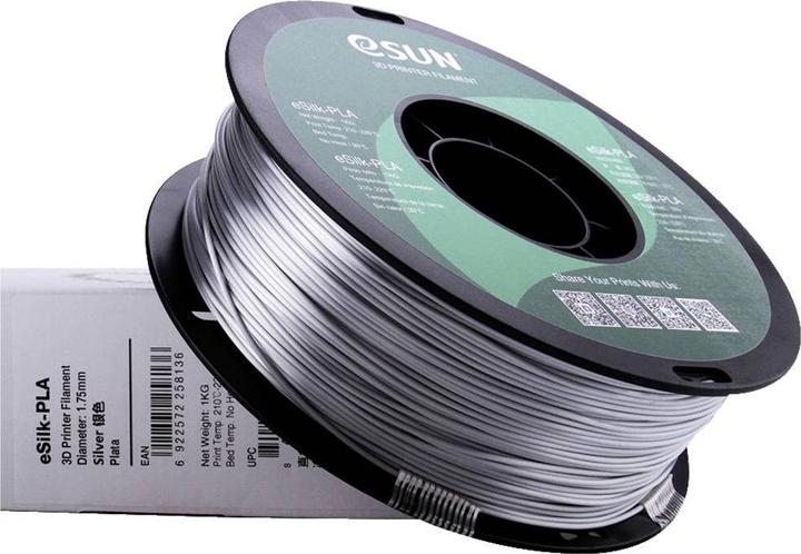 Produktbild eSUN eSilk-PLA (PLA, 1.75 mm, 1000 g, Silber)