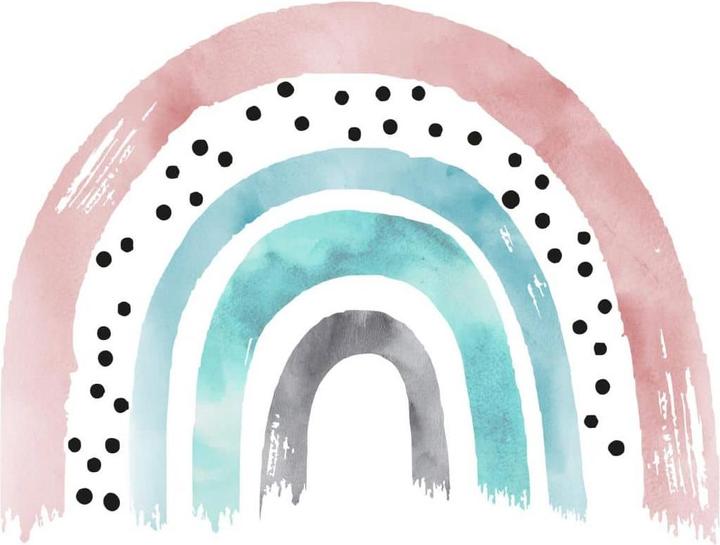 Image du produit Trenddeko Arc-en-ciel Watercolor rose, turquoise (105 x 80 cm)