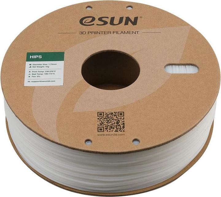 Produktbild eSUN HIPS Natural Filament 1.75mm 1Kg (HIPS, 1.75 mm, 1000 g, Weiss)