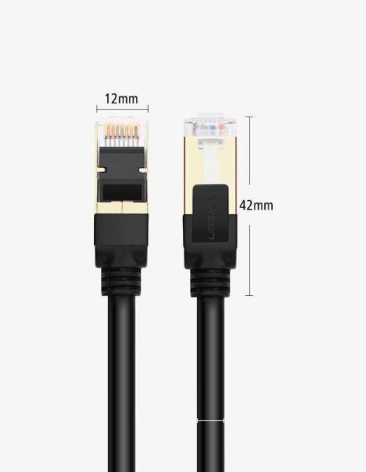 Immagine prodotto Ugreen NW107 Cavo di rete Ethernet RJ45 rotondo, Cat.7, STP, 2 m (nero) (UTP, CAT7, 2 m)