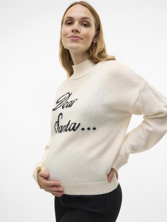 Produktbild Mamalicious Normal geschnitten Hoch geschlossen Gerippte Ärmelbündchen Raglan-Ärmel Tragetasche Strickpullover (XL)