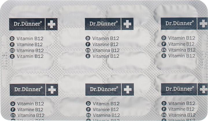 Valori nutrizionali e ingredienti Dr. Dünner Vitamina B12 (40 Pezzo/i, Pillole, 35 g)