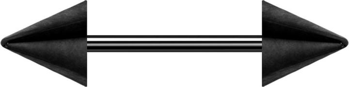 Actual product image Star Piercing Micro barbell black with two cones (without brass, Surgical steel 316L)