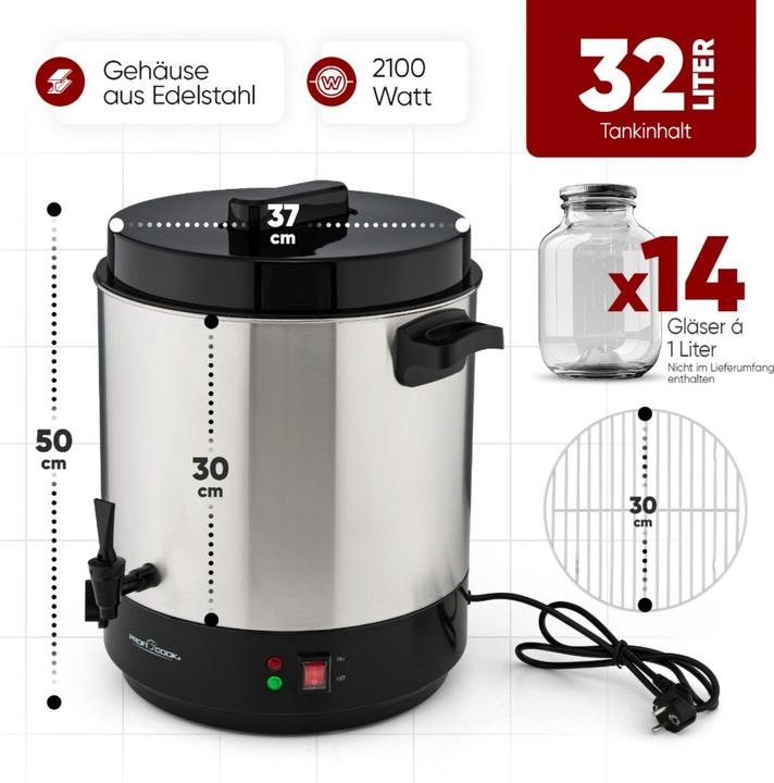 Actual product image Proficook Profi Cook PC-EKA 1283 inox 501283 Boiling/hot drinks machine silver (32 l)