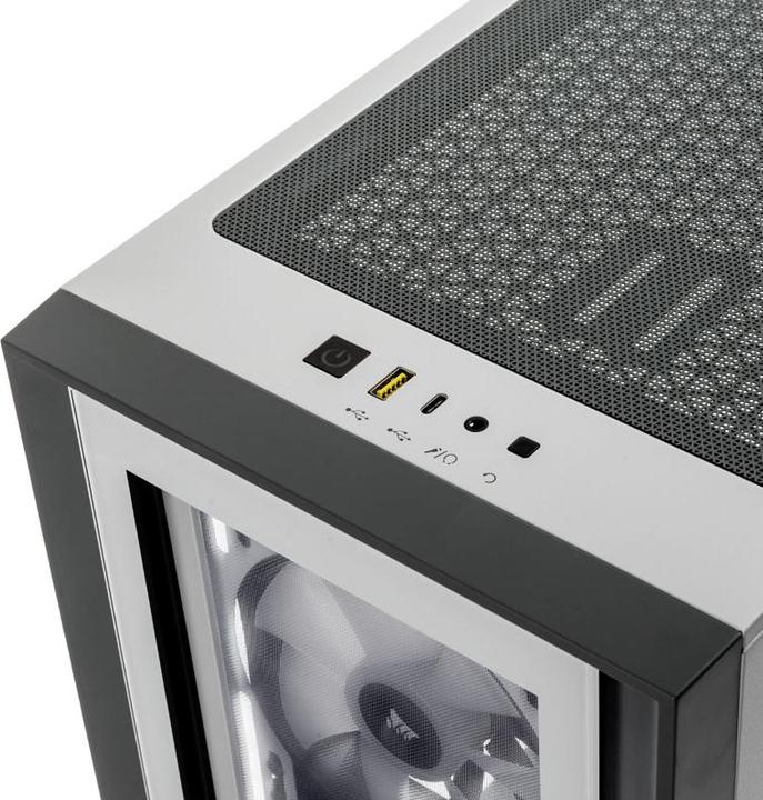 Image du produit Corsair iCUE 4000X RGB Boîtier tour milieu blanc en verre trempé (ATX, mATX, Mini-ITX, E-ATX)