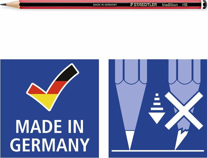 Energie-Label Staedtler Stedtler 6 pieštukų rinkinys TRADITION (įvairūs minkštumo ir kietumo laipsniai) + guminė dalis + tem (6 x)