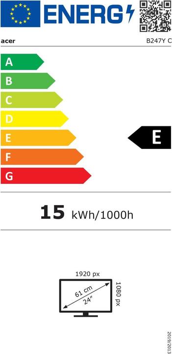 Energie-Label Acer Vero B7 B247YCbmipruzxv (1920 x 1080 Pixel, 23.80")