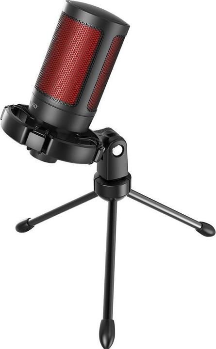 Actual product image Savio gaming microphone on a tripod, illuminated by 01 sonar, in-ear, anti-flow bag