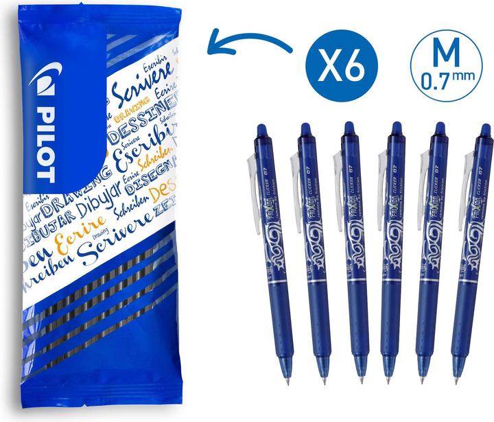 Pilot FriXion Clicker FlowPack (Bleu, 6 x)