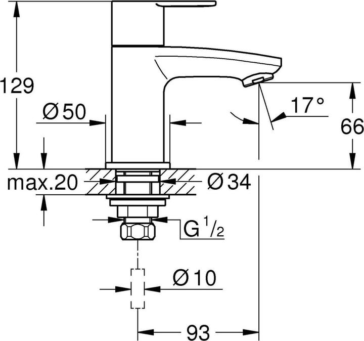 Produktbild Grohe Eurostyle Cosmopolitan Standventil XS-Size