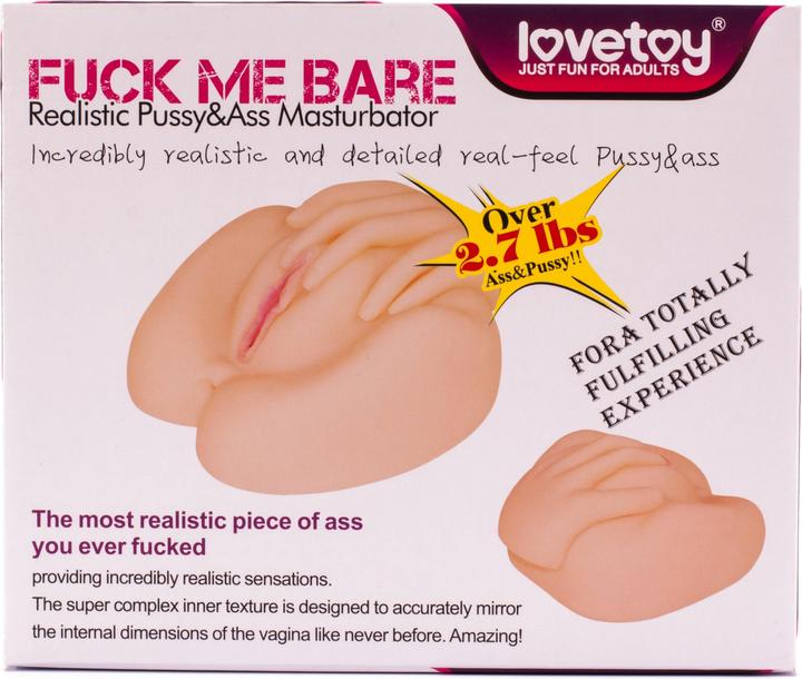 Actual product image Lovetoy Love Toy - F*ck Me Bare Realistic Pussy & Ass Masturbator
