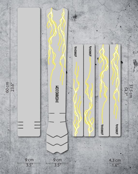 Dyedbro Rahmenschutz Kit - Lightning - Yellow Matte