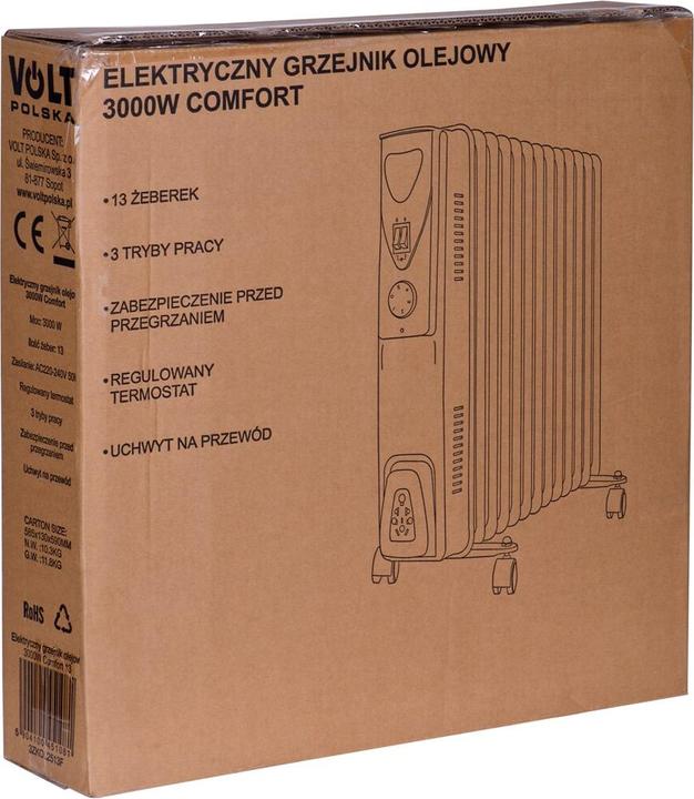 Actual product image Volt Polska Electric oil heater 3000W Comfort 13 (3000 W)