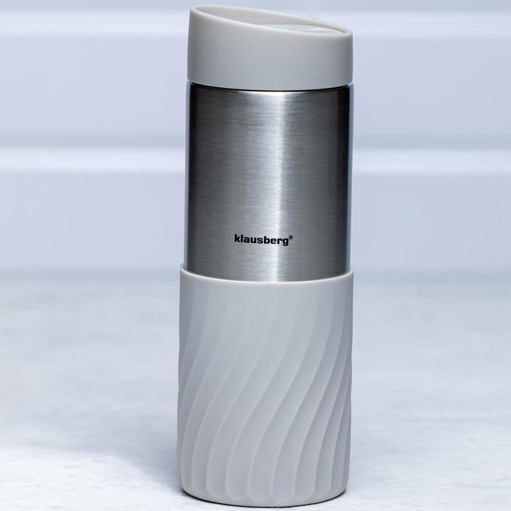 Produktbild Klausberg 2er-Set Doppelwandiger Thermobecher, 420ml, hellgrau (0.42 l)