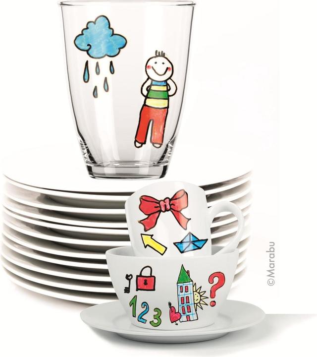 Produktbild Marabu Porzellan- und Glasmalstift Kids (Rot, Blau, Orange, Türkis, Grün, Schwarz, Violett, Gelb, 10 x)