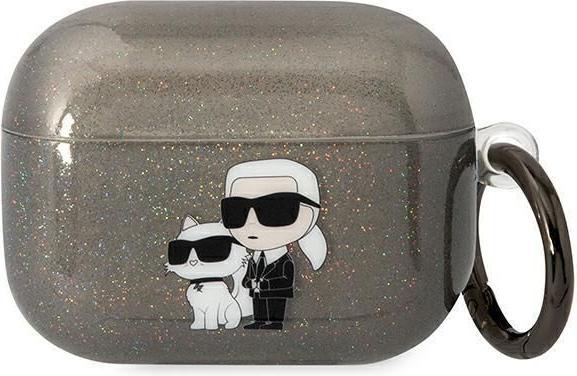 Actual product image Karl Lagerfeld KLAPHNKCTGK Airpods Pro cover black/black Gliter Karl&Choupette (Headphone bag)