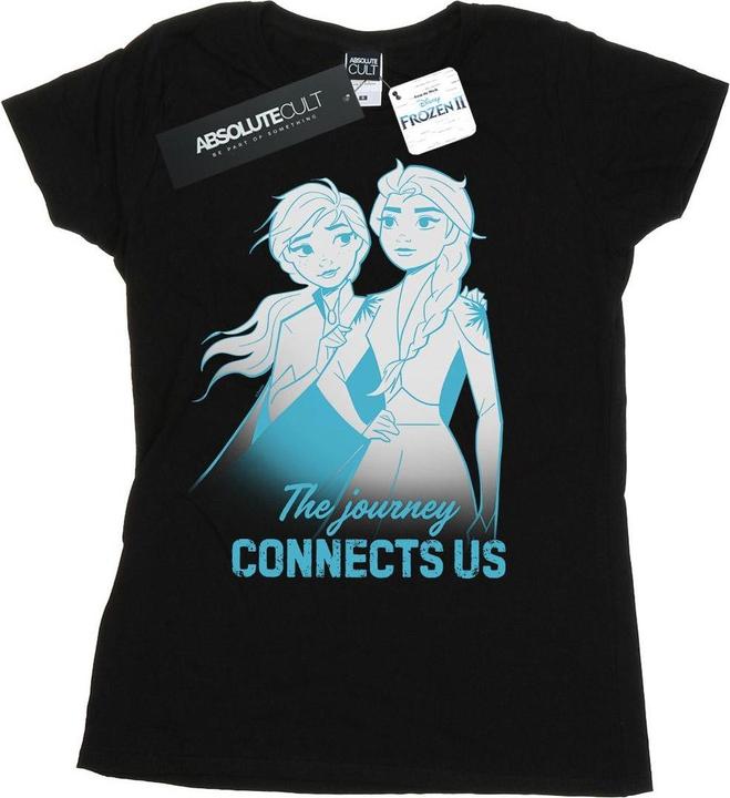 Actual product image Disney Womens/Ladies Frozen 2 Elsa and Anna The Journey Connects Us Cotton T-Shirt (XL)