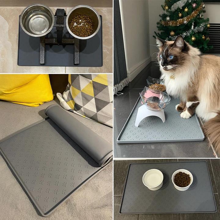 Actual product image Hermex Silicone Food Bowl Mat Floor Protector Dog Food Mat Pink