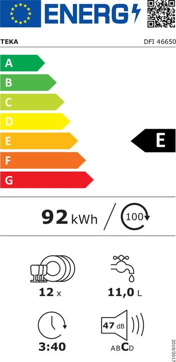 Etichetta energetica Teka DFI 46650