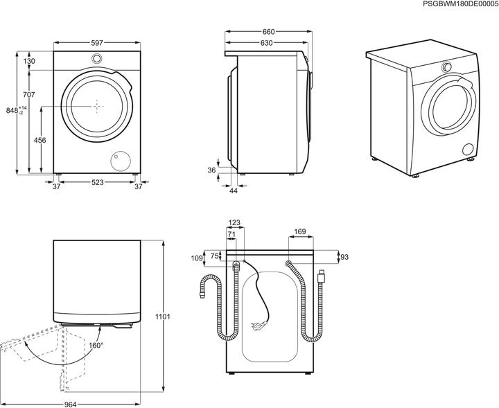 Image du produit Electrolux Wasl2e300 (9 kg, Gauche)