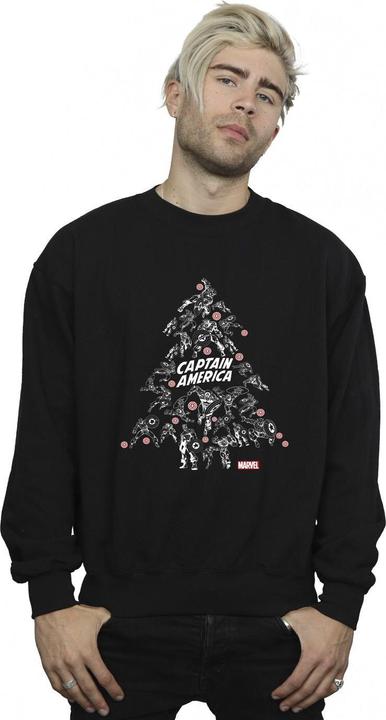 Actual product image Mens Captain America Christmas Tree Sweatshirt (3XL)