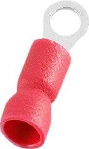 Actual product image RND Electronics Ring cable lug, red, 6.4mm, 1/4, 1.5mm², pack of 100 pieces