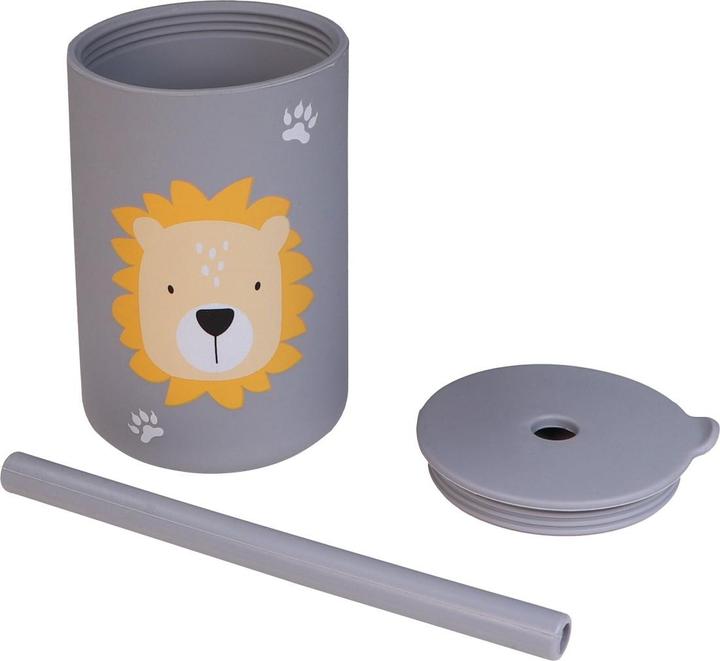 Image du produit Tryco Baby Silikonbecher mit Strohhalm Löwe