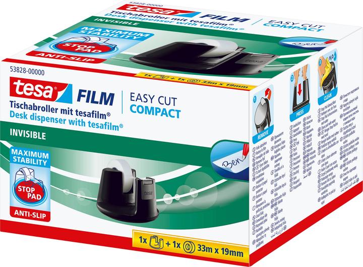 Image du produit tesa tesafilm COMPACT distributeur de table, distributeur de ruban adhésif avec base antidérapante