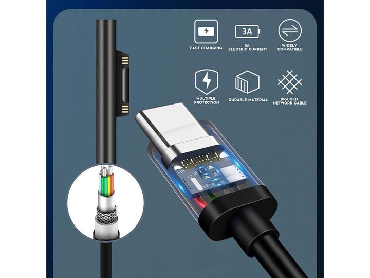 Image du produit PowerGuard Câble USB-C vers Microsoft Surface (1.5m)