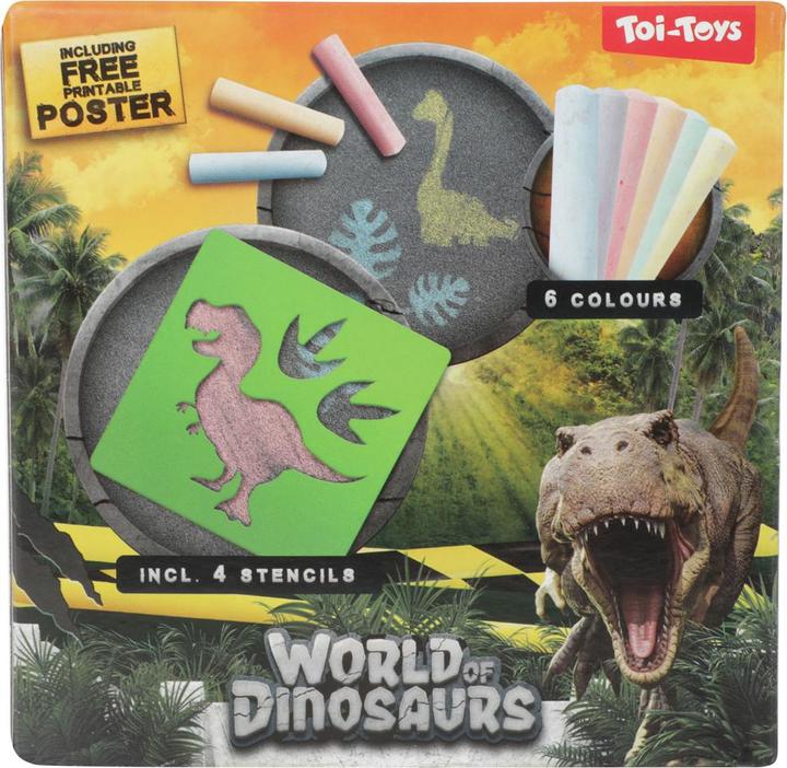 Immagine prodotto Toi-Toys World of Dinosaurs gesso stradale Dino con sagome, 10 pezzi.
