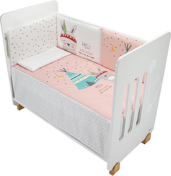 Produktbild Interbaby SET 3STK. FÜR KINDERBETT 60X120: STEPPDECKE+NESTCHEN+KISSEN- JERSEY - ROSA (60 x 120 cm)