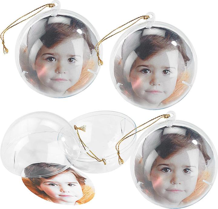 Your Design Lot de 4 boules transparentes en forme de sapin de Noël pour vos photos (4 -pièce)
