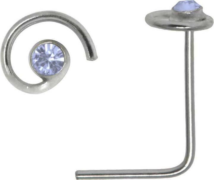 Bijouteria Nasenpiercing (Silber 925, Kristall)