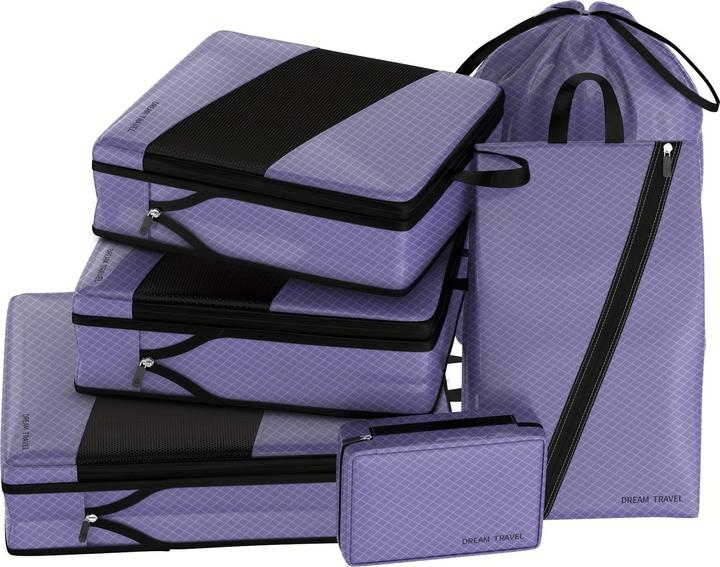 Produktbild Only-Bags.Store 6 Stück Kompressions-Packwürfel für Koffer, erweiterbare Aufbewahrungstaschen für Reiseutensilien