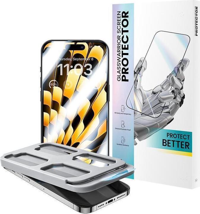 Actual product image Benks Warrior armoured glass (1 Piece, Apple iPhone 15 Pro)