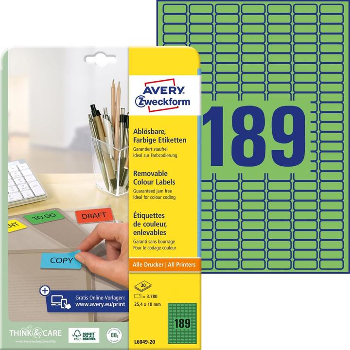 Immagine prodotto Avery Etichette organizer verdi