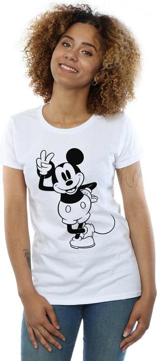 Actual product image Disney Womens/Ladies Mickey Mouse Peace Hand Cotton T-Shirt (S)