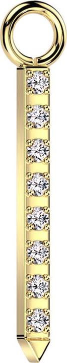Immagine prodotto Star Piercing Ciondolo barra placcata oro a punta cristalli argento (Titanio G23, senza ottone)