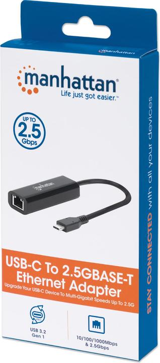Immagine prodotto Manhattan USB 3.2 Gen 1 Ethernet multi-gigabit con 10/100/1000 Mbit/s e (USB 3.2, RJ45 2.5 Gigabit Ethernet (1x))