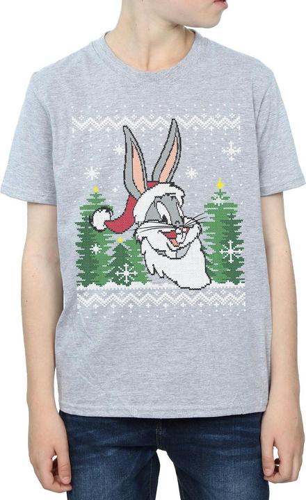 Actual product image Looney Tunes Boys Bugs Bunny Christmas Fair Isle T-Shirt (152, 158)