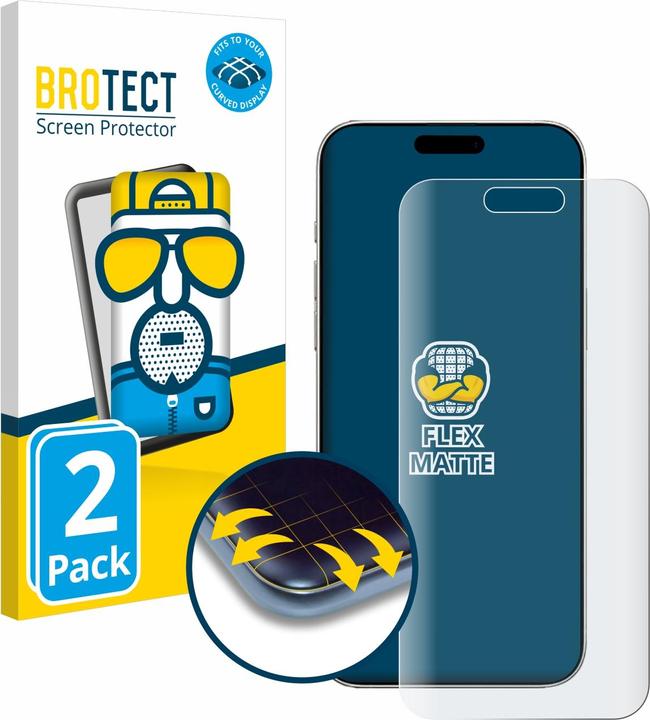 Productafbeelding BROTECT Schermbeschermer Matte antireflecterende folie (2 Stuk, Apple iPhone 16)