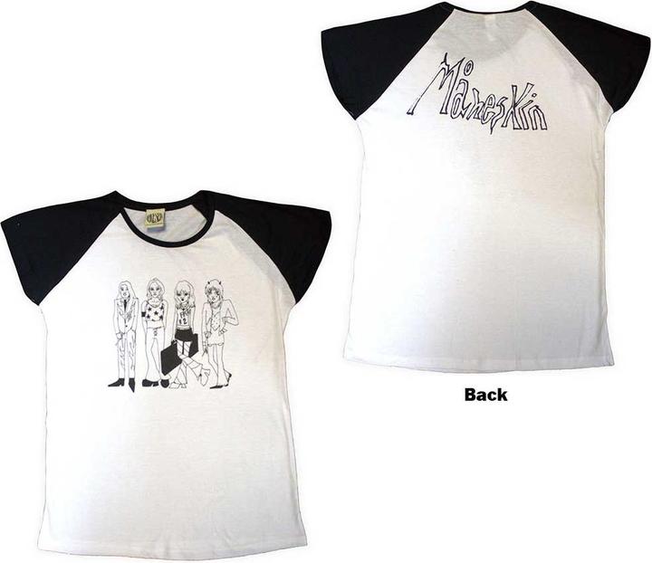 Immagine prodotto Maneskin Mini Doodles con stampa sulla schiena (nero-bianco) Raglan (XXL)