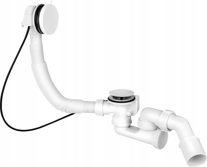 Immagine prodotto McAlpine Sifone Sifone automatico per vasca da bagno, colore bianco, manopola in ottone (15)