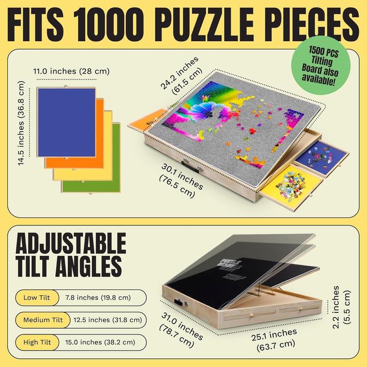 Immagine prodotto Puzzle Ready Puzzle Board mit Kippfunktion (1000 pezzi)
