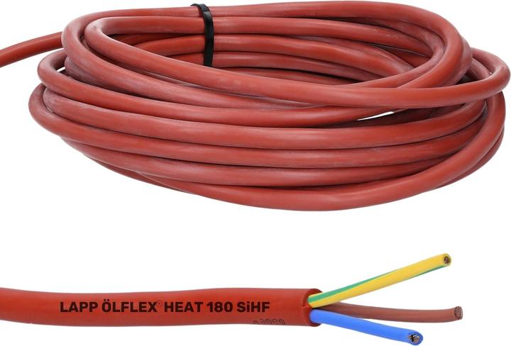 Image du produit Lapp 10 mètres 0046014 Ölflex Heat 180 Câble silicone I Câble silicone 3x1,5 mm² I Câble sauna 3 fils m (10 m)