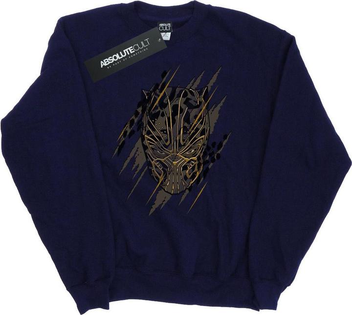 Actual product image Mens Black Panther Gold Head Cotton Sweatshirt (M)