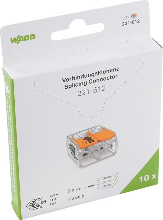 Image du produit Wago Borne de jonction, 2x 0.5 - 6mm², transparent, 10 pcs.