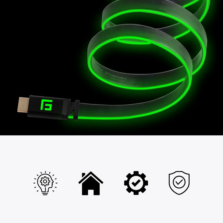 Immagine prodotto Floating Grip Cavo HDMI ad alta velocità 8K/60Hz LED 1,5m verde (1.50 m, HDMI)