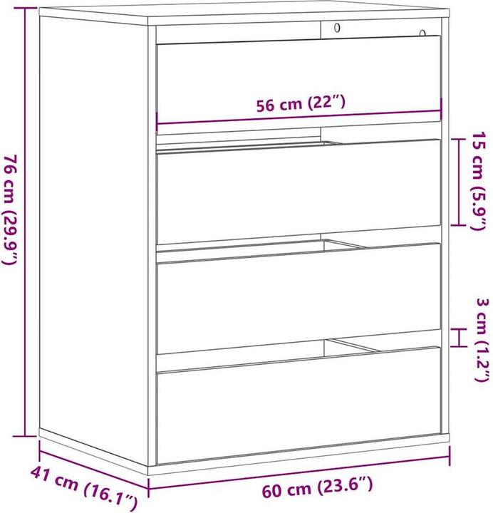 Immagine prodotto VidaXL Cassettiera (60 x 41 x 76 cm)