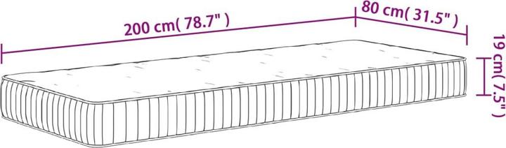 Actual product image VidaXL Jeronima (80 x 200 cm, Spring core)